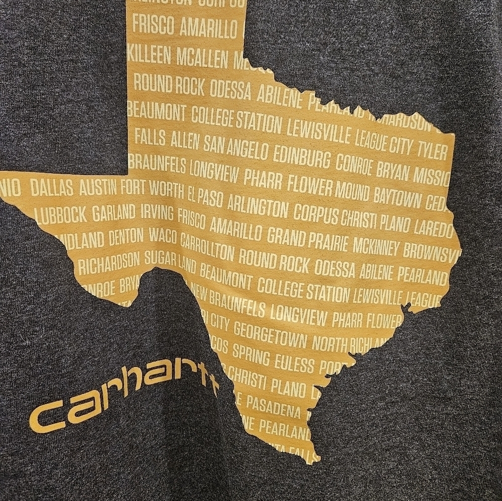 Mens Gray Carhartt Texas Cities heavyweight short sleeve T-Shirt Small NWOT - Picture 6 of 6